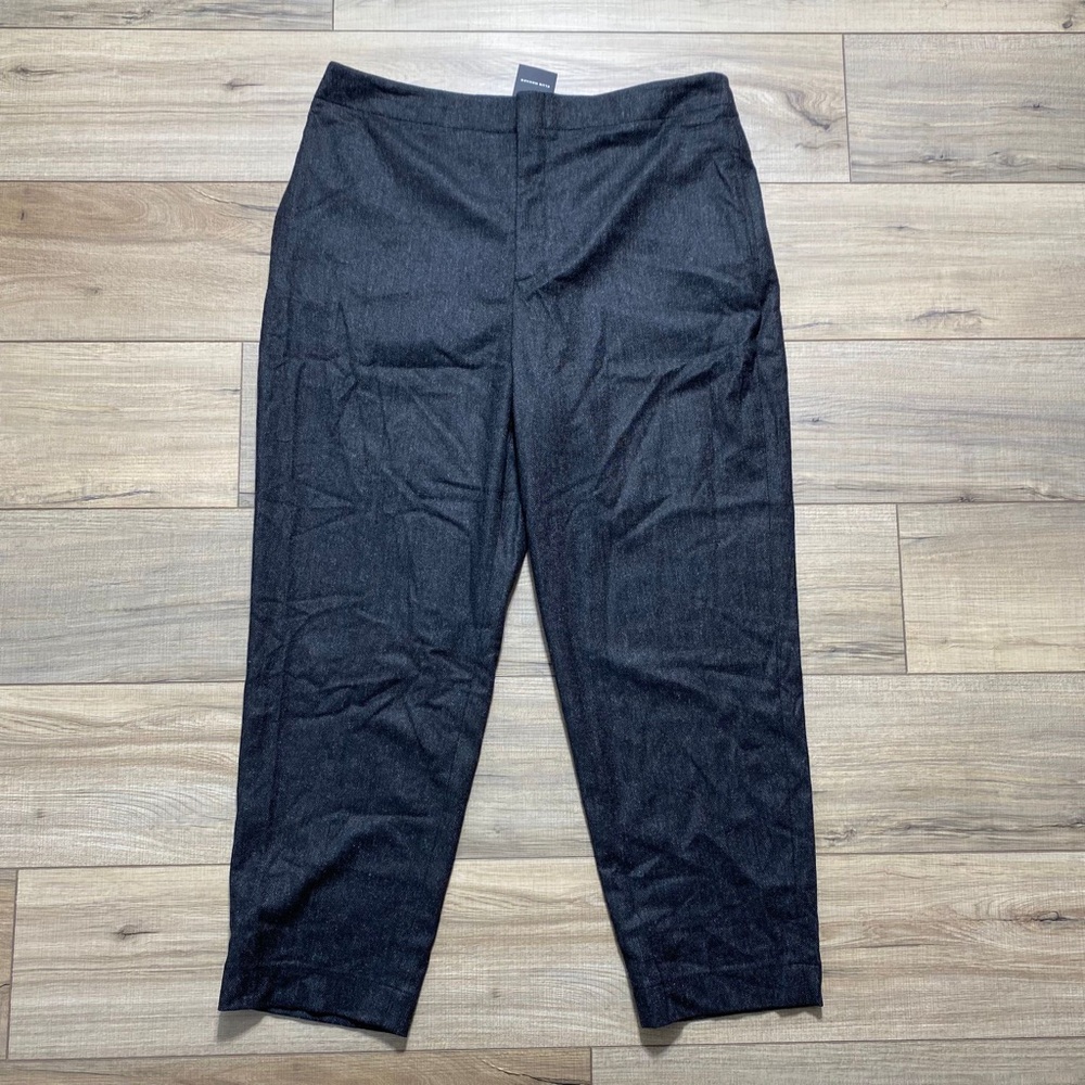 Club Monaco Womens Ryanne Wool Blend Slim Leg Pants Size 14 Black Mix‎